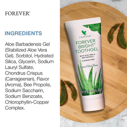 Forever Living | Forever Bright Toothgel - 4.6oz Vegan Non-Fluoride Toothgel with Peppermint & Spearmint - Gentle Oral Care for Kids & Adults - 1 Pack 🍁 All In One Marketplace Canada
