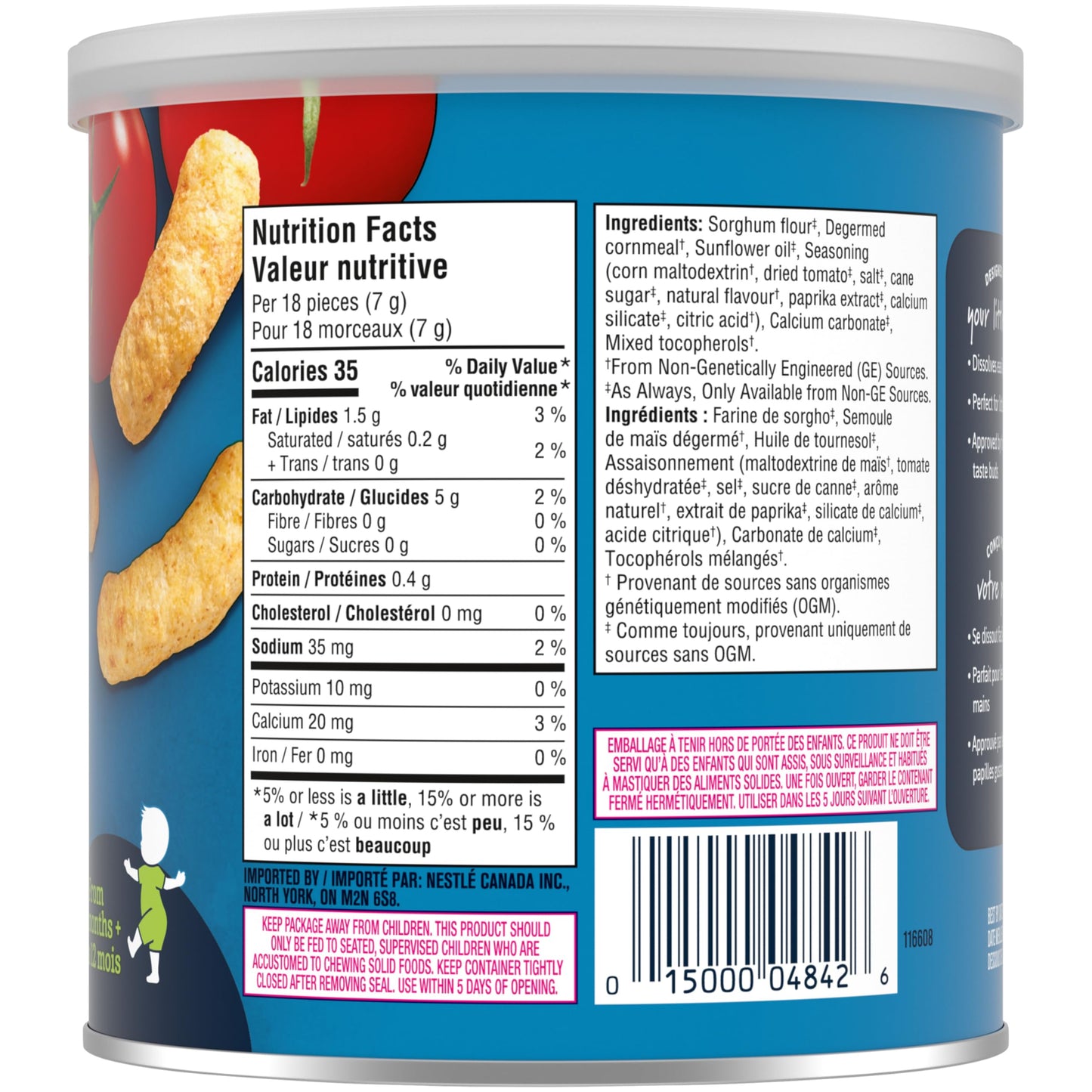 GERBER Zesty Tomato, Toddler Snacks, Case of 6, 252 g Gerber