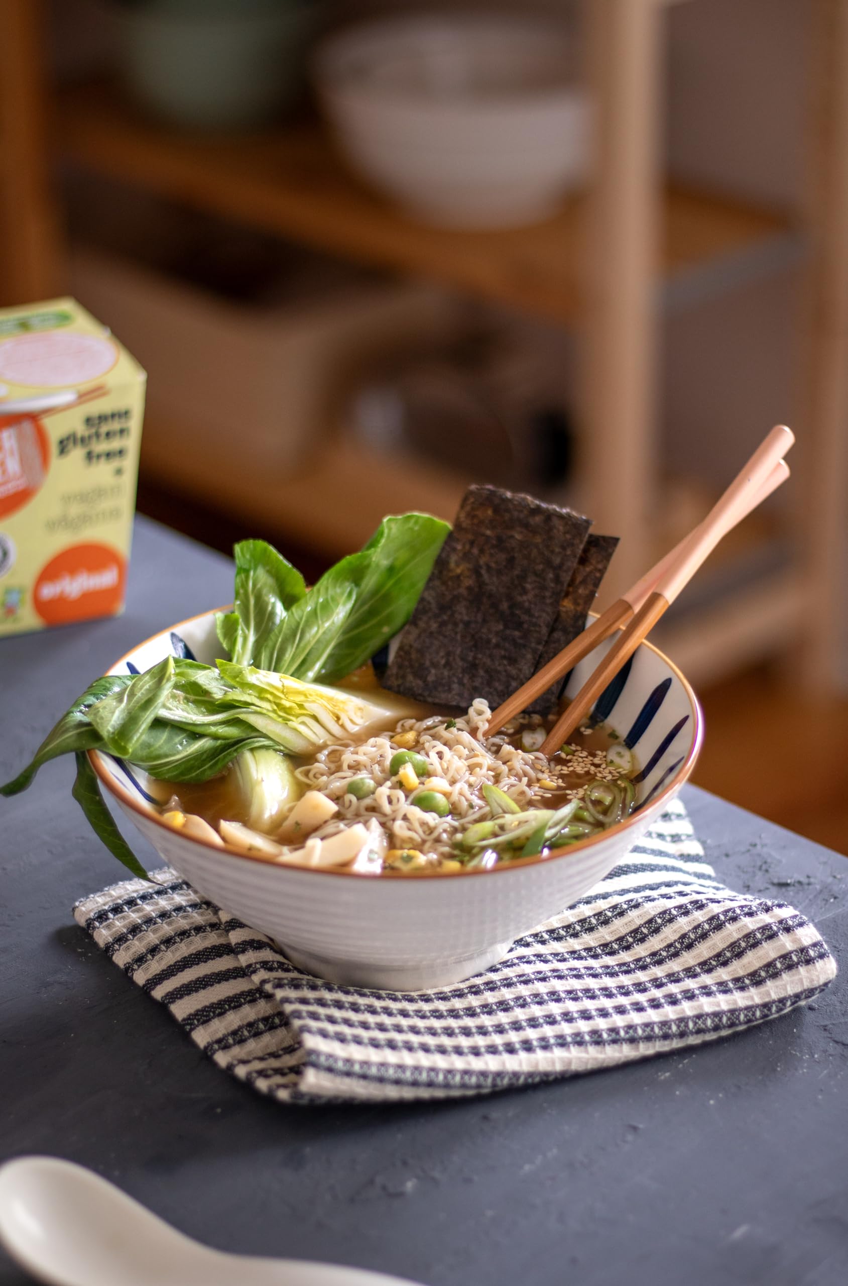 BetterRamen Gluten-Free Brown Rice Ramen Noodles – Vegan, Non-GMO, 12 Cakes (840g)