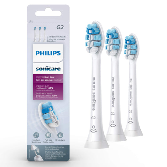 Philips Sonicare Optimal Gum Care Replacement Brush Heads, White, 3 pack, HX9033/65 - Available at All In One Marketplace Canada