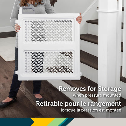 Safety 1st Lift, Lock and Swing Gate - Pressure or Hardware installed, Fits Spaces Between 28" and 42" Wide, 28" Tall, White Safety 1st
