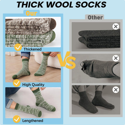 YUVFEHY 5 Pairs Merino Wool Socks for Men Extra Thick for Winter Hiking 🍁 All In One Marketplace Canada