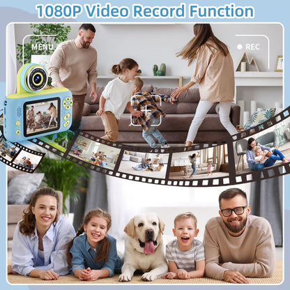 Kids Camera for Boys and Girls HD Selfie Digital Camera for 3-12 Year Old Kids with Tripod & SD Card, Perfect for Christmas & Birthday Gifts Best Festival Gift Blue 🍁 All In One Marketplace Canada