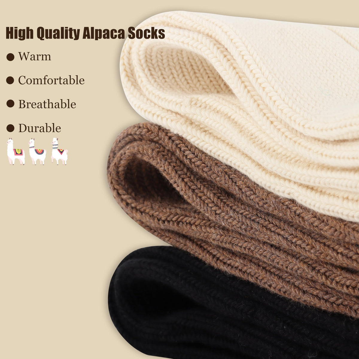 Moyel 3 Pairs Alpaca & Merino Wool Socks Women Warm Winter Thermal Cozy Thick Socks Cute Crew Socks for Women Women’s Boot Socks for Hiking Gifts for Women on Christmas 🍁 All In One Marketplace Canada