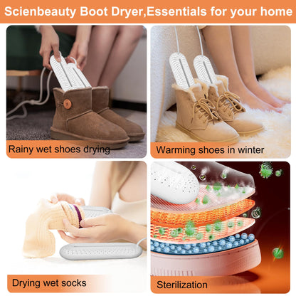 Scienbeauty Boot Dryer Shoe Dryer, Portable Footwear Dryers Machine with 3 Timer Modes for Rainy Seasons Winter Travel, Folding Foot Warmer Quick Drying for Shoes, Gloves, Socks, Ski Boots (US Plug) 🍁 All In One Marketplace Canada