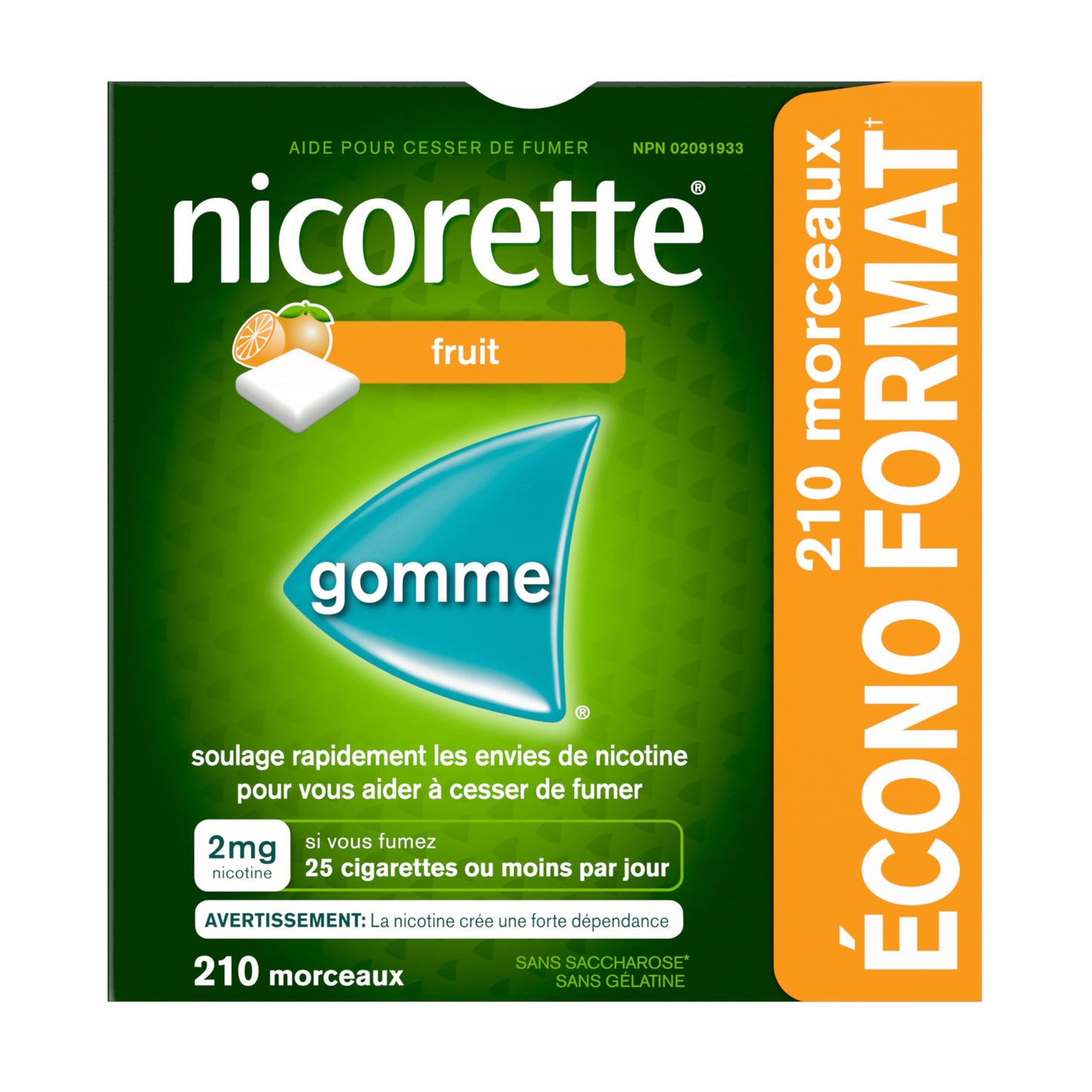 Nicorette 2mg Nicotine Gum, Fruit – Quit Smoking Aid with Fast Craving & Withdrawal Relief, Nicotine Replacement Therapy (NRT), 210 Pieces (Value Size)