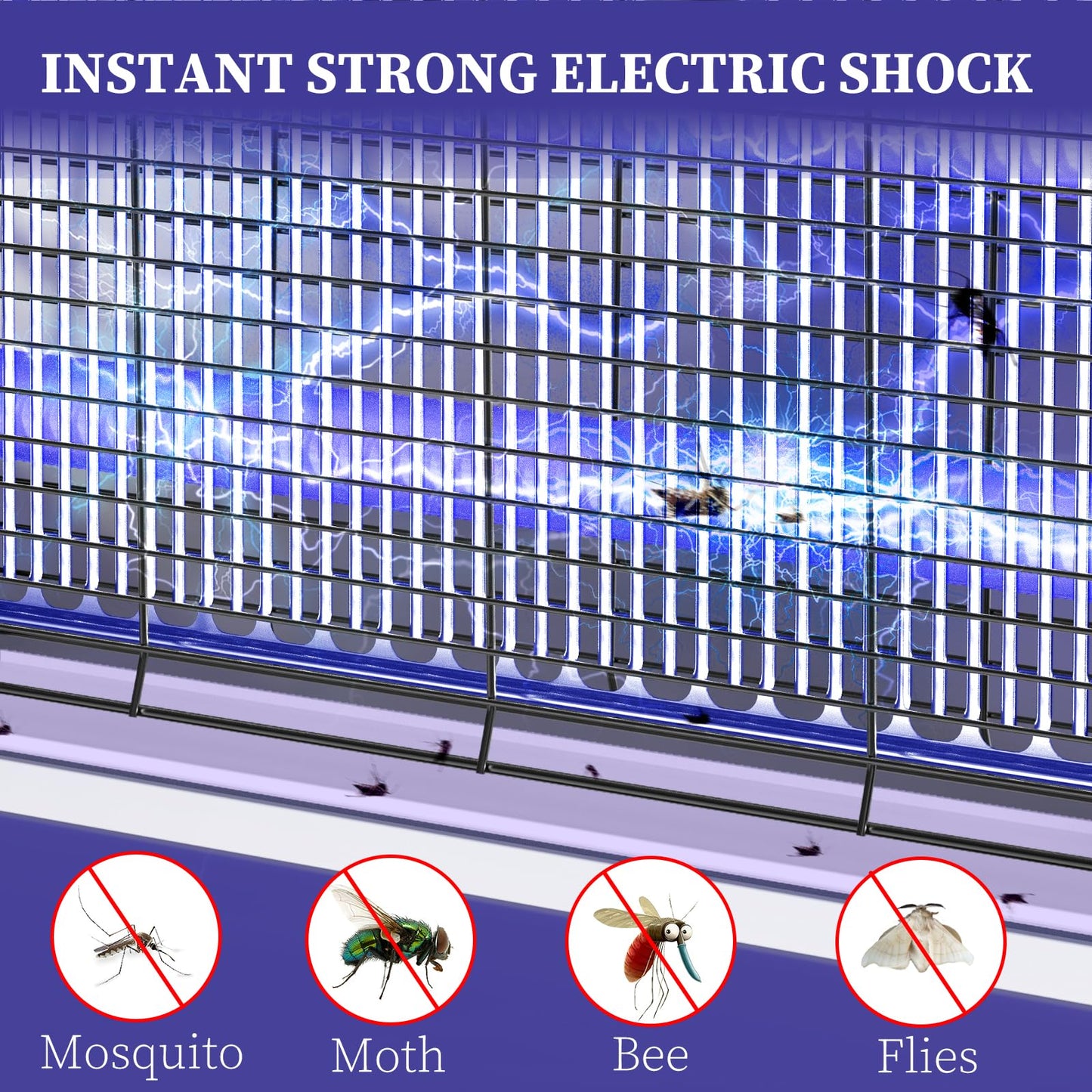 PALONE Bug Zapper, Fly Zapper with Hanging Function, Indoor Outdoor Zapper Effectively Protect Food from Fly for Dinging Room, Courtyard, Kitchen