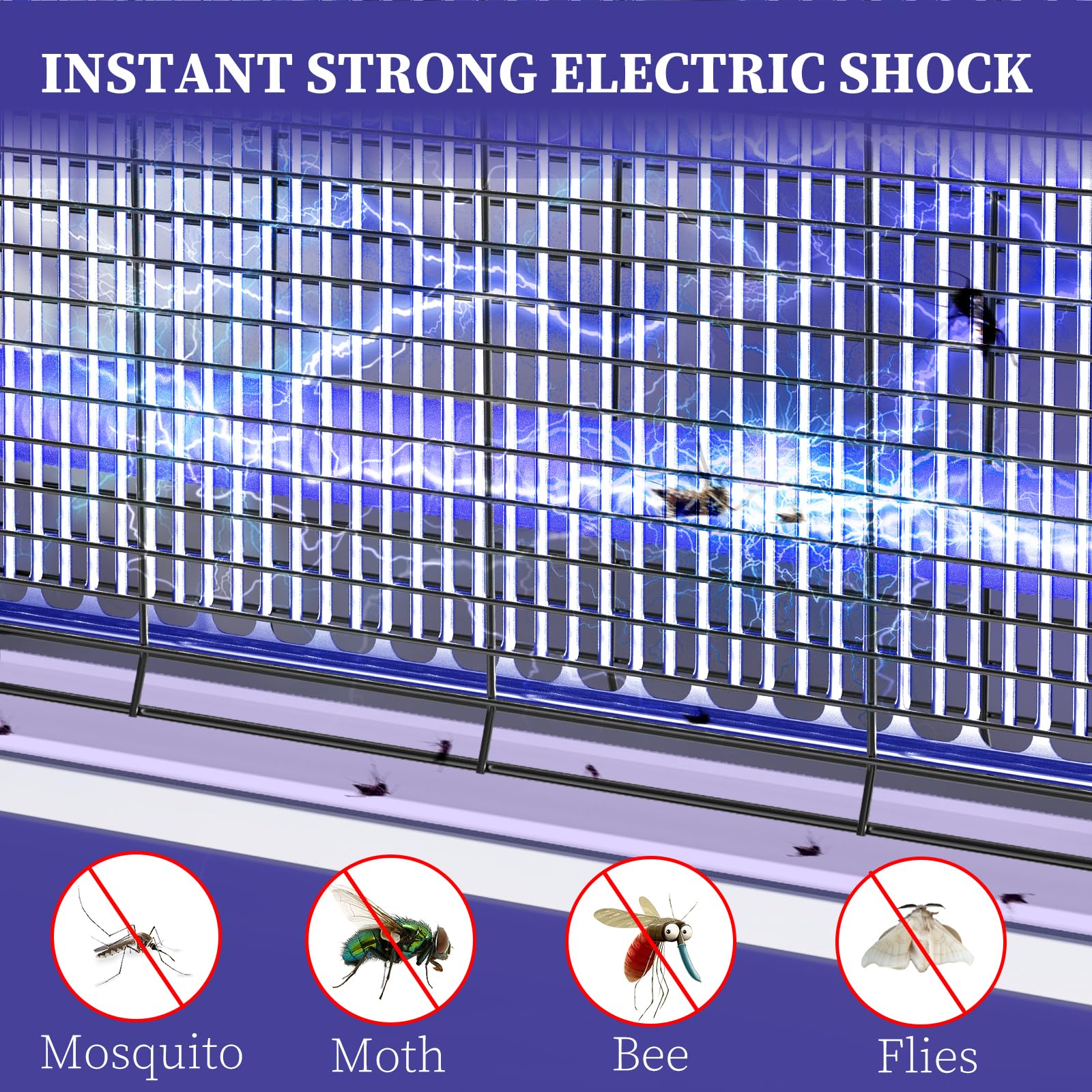 PALONE Bug Zapper, Fly Zapper with Hanging Function, Indoor Outdoor Zapper Effectively Protect Food from Fly for Dinging Room, Courtyard, Kitchen