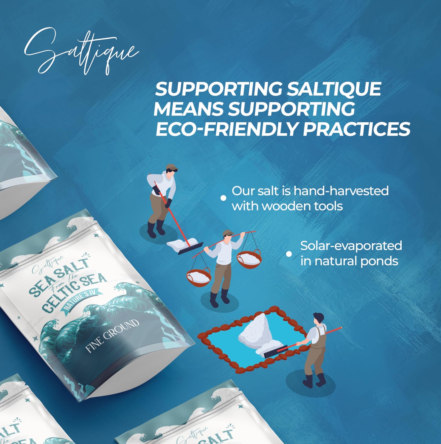 Saltique Celtic Sea Salt Fine Ground - 100% Natural Unrefined Hand-Harvested Mineral Salt (5lb)