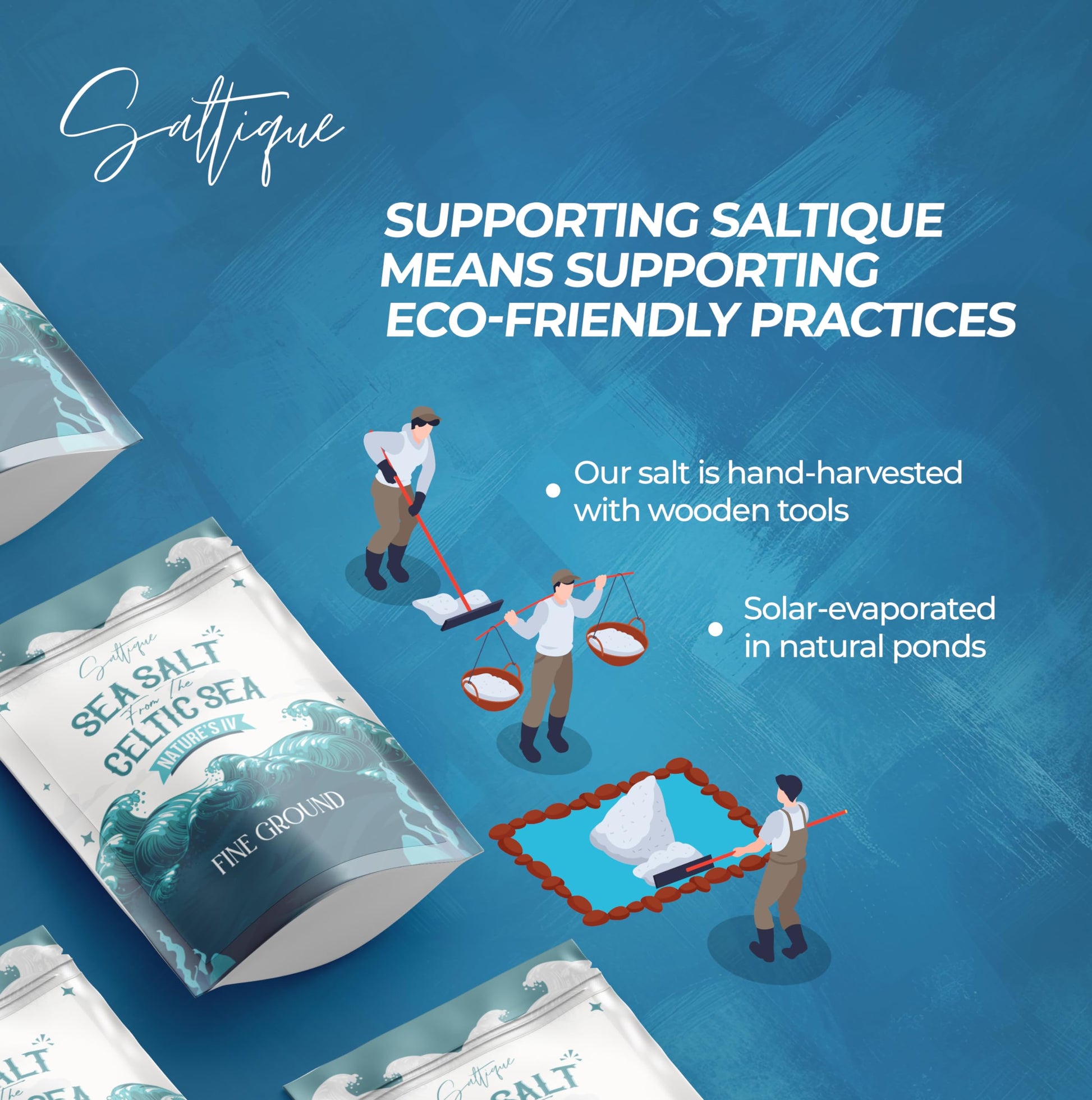 Saltique Celtic Sea Salt Fine Ground - 100% Natural Unrefined Hand-Harvested Mineral Salt (5lb)