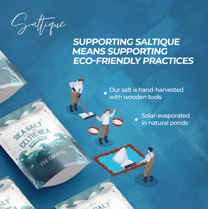 Saltique Celtic Sea Salt Fine Ground - 100% Natural Unrefined Hand-Harvested Mineral Salt (5lb)