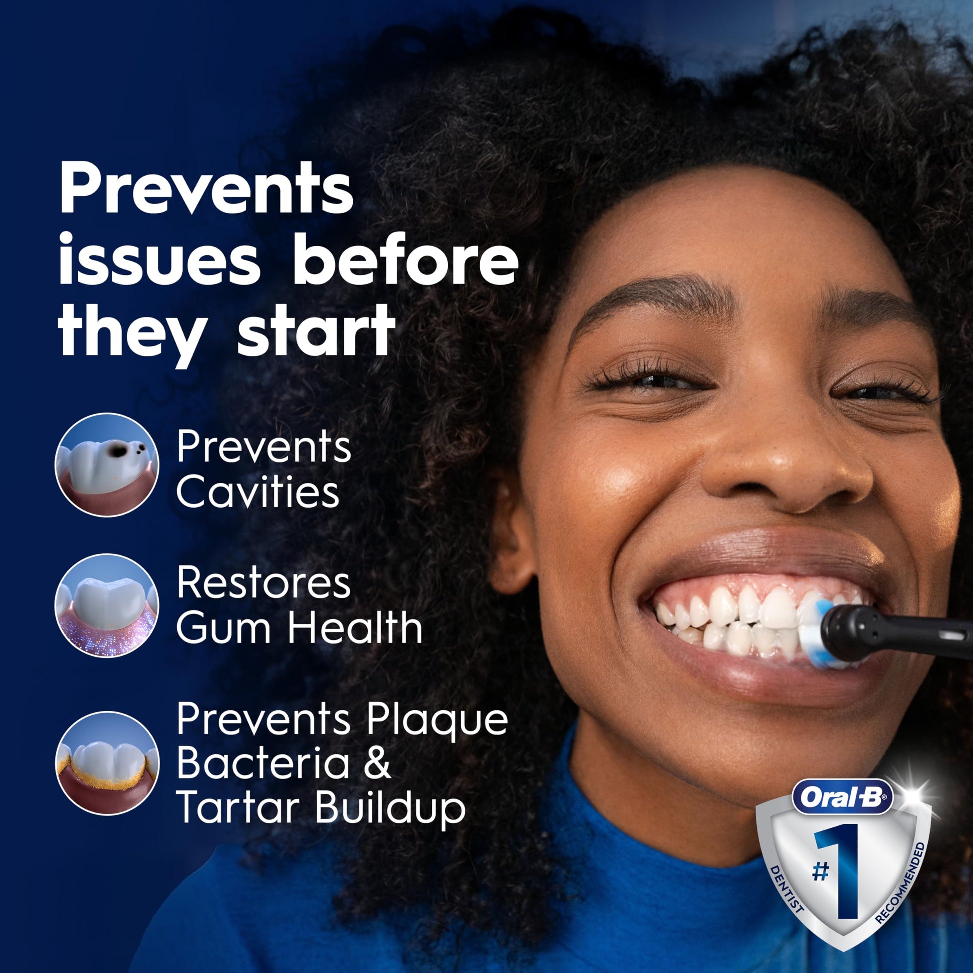 Oral-B iO Deep Clean + Protect Rechargeable Electric Toothbrush, Black with Visible Pressure Sensor, 5 Cleaning Settings, 2 Min Timer, a iO Series 7 Toothbrush, 2 Replacement Brush Heads, and Charging Travel Case - Available at All In One Marketplace Canada