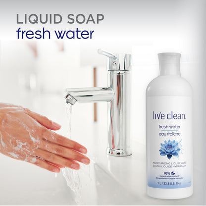 Live Clean Fresh Water Hydrating Liquid Hand Soap Refill, 4 Count 🍁 All In One Marketplace Canada