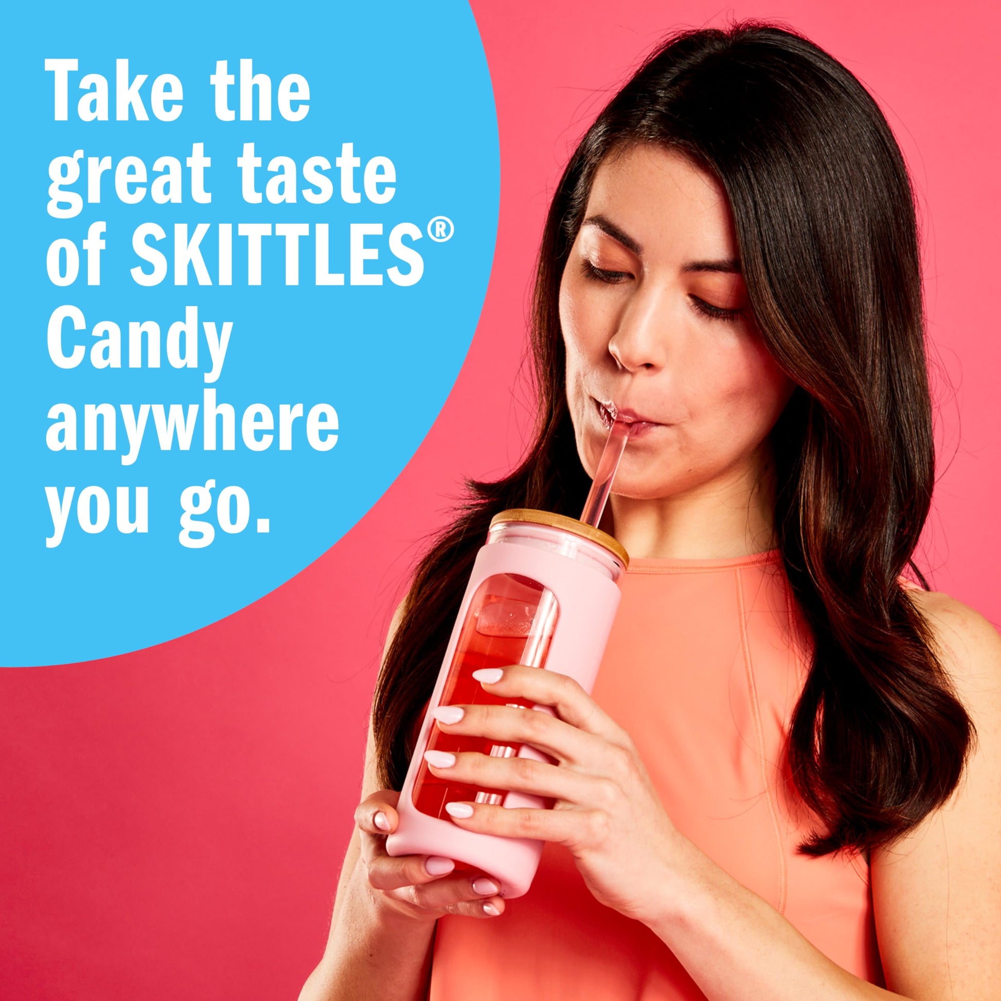Skittles Singles To Go Tropical Flavors Variety Pack, Powdered Drink Mix, Includes 4 Flavors, Strawberry Starfruit, Mango Tangelo, Kiwi Lime, Pineapple Passionfruit, 1 Box (30 Single Servings)