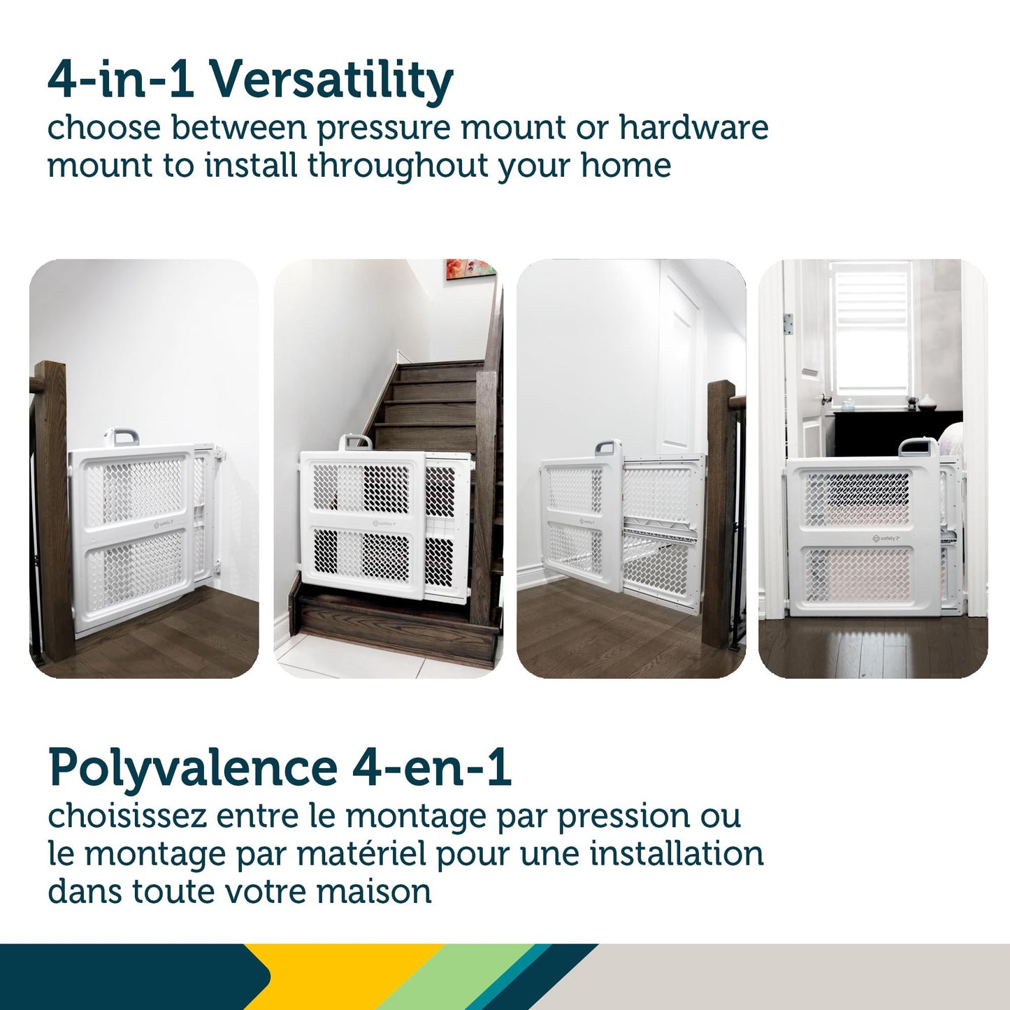 Safety 1st Lift, Lock and Swing Gate - Pressure or Hardware installed, Fits Spaces Between 28" and 42" Wide, 28" Tall, White Safety 1st