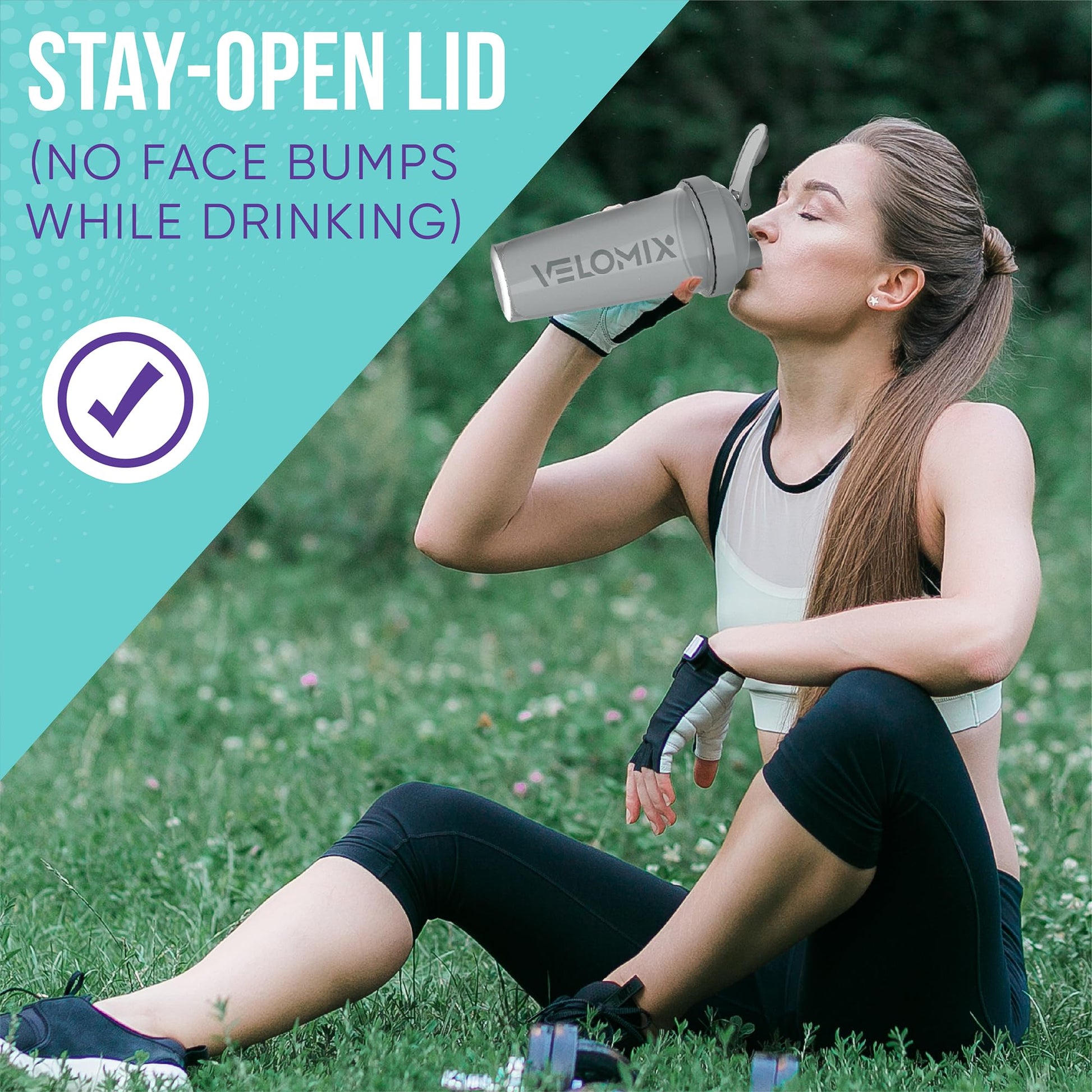 VELOMIX -4 PACK- 28 oz Protein Shaker Bottle for Protein Mixes - 4x Wire Whisk | Leak Proof Shaker Cups for Protein Shakes | Protein Shaker Bottle Pack | Protein Shake Cup(Silver Mix) - Available at All In One Marketplace Canada