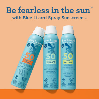 Blue Lizard Sport Mineral SPF 50 Spray, Broad-Spectrum UVA/UVB Protection, Water-Resistant, Zinc Oxide Formula, Vegan, 142 g