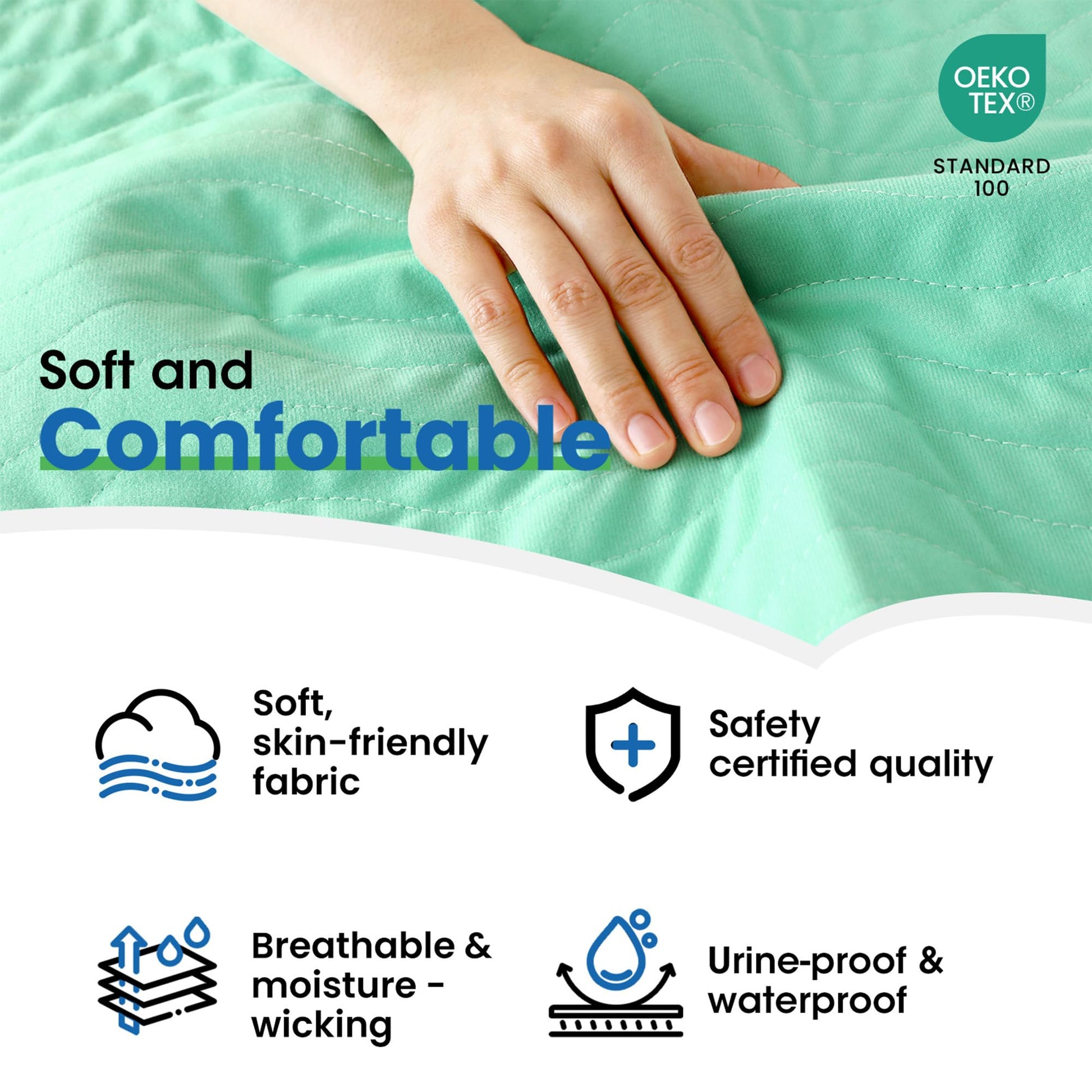 Noovirum Washable Underpads 34"x36" (4 Pack) - Heavy Absorbency Waterproof Reusable Bed Protector for Adults, Elderly & Pets - Incontinence Protection for Bed, Sofa, Furniture - Available at All In One Marketplace Canada