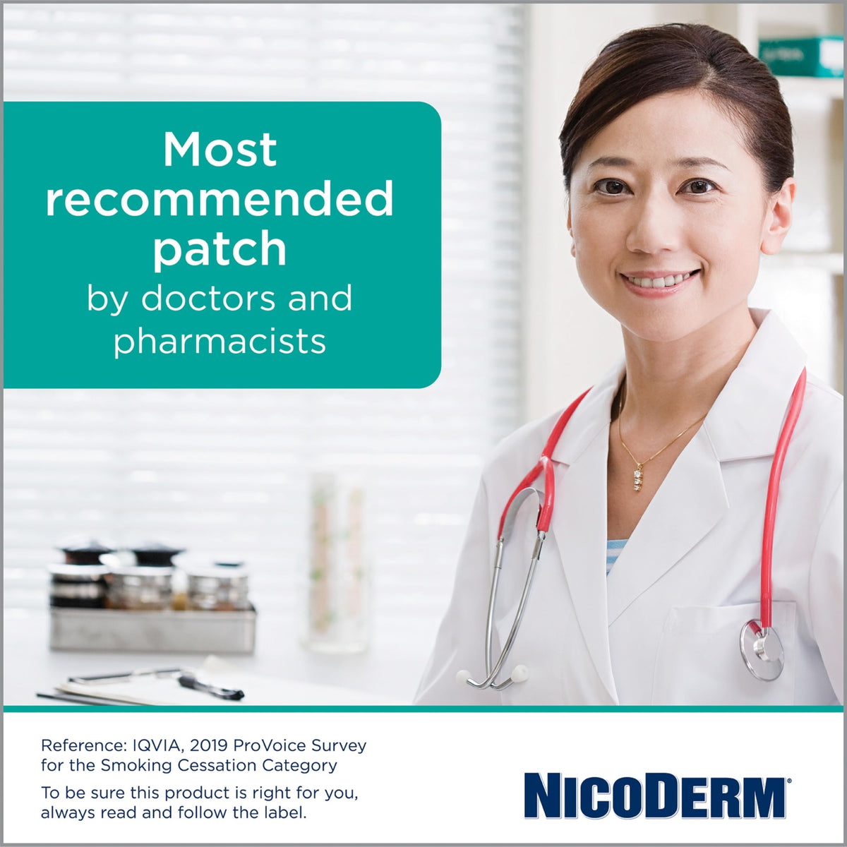 NicoDerm Clear Nicotine Patches Step 1 (21mg), 14 Count – Discreet 24-Hour