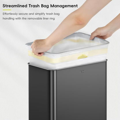 EKO Mirage X 80 Liter / 21.1 Gallons Motion Sensor Trash Can, Automatic Large Kitchen Trash Can Touchless, Stainless Steel, Matte Black