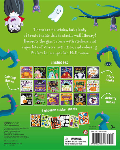 Ma bibliothèque d'Halloween épouvantable : avec 18 livres et des autocollants