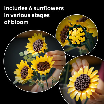 LEGO Botanicals Sunflower Bouquet Building Set for Adults, Ages 18+ - Artificial Flowers for Home Office, Bedroom, or Desk Decor - Gifts for Women & Men - 11502 LEGO
