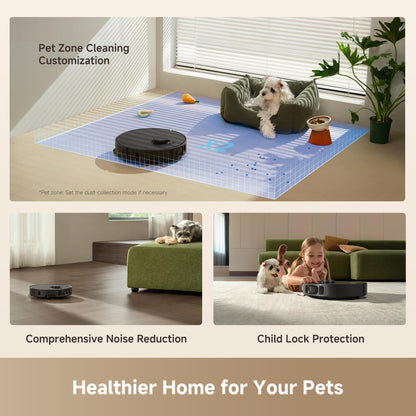 DREAME L40 Ultra Gen 2 Robot Vacuum and Mop with 25,000Pa Suction, Extendable Side Brush and Mop, All-in-One Self-Emptying & Cleaning Dock, Voice & App Control, Black - Available at All In One Marketplace Canada