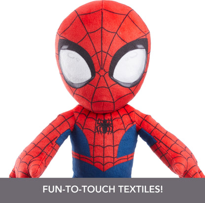 Mattel Marvel Plush Talkers Soft Toy, 11.75-Inch Spider-Man Figure with 10 Sounds & Phrases