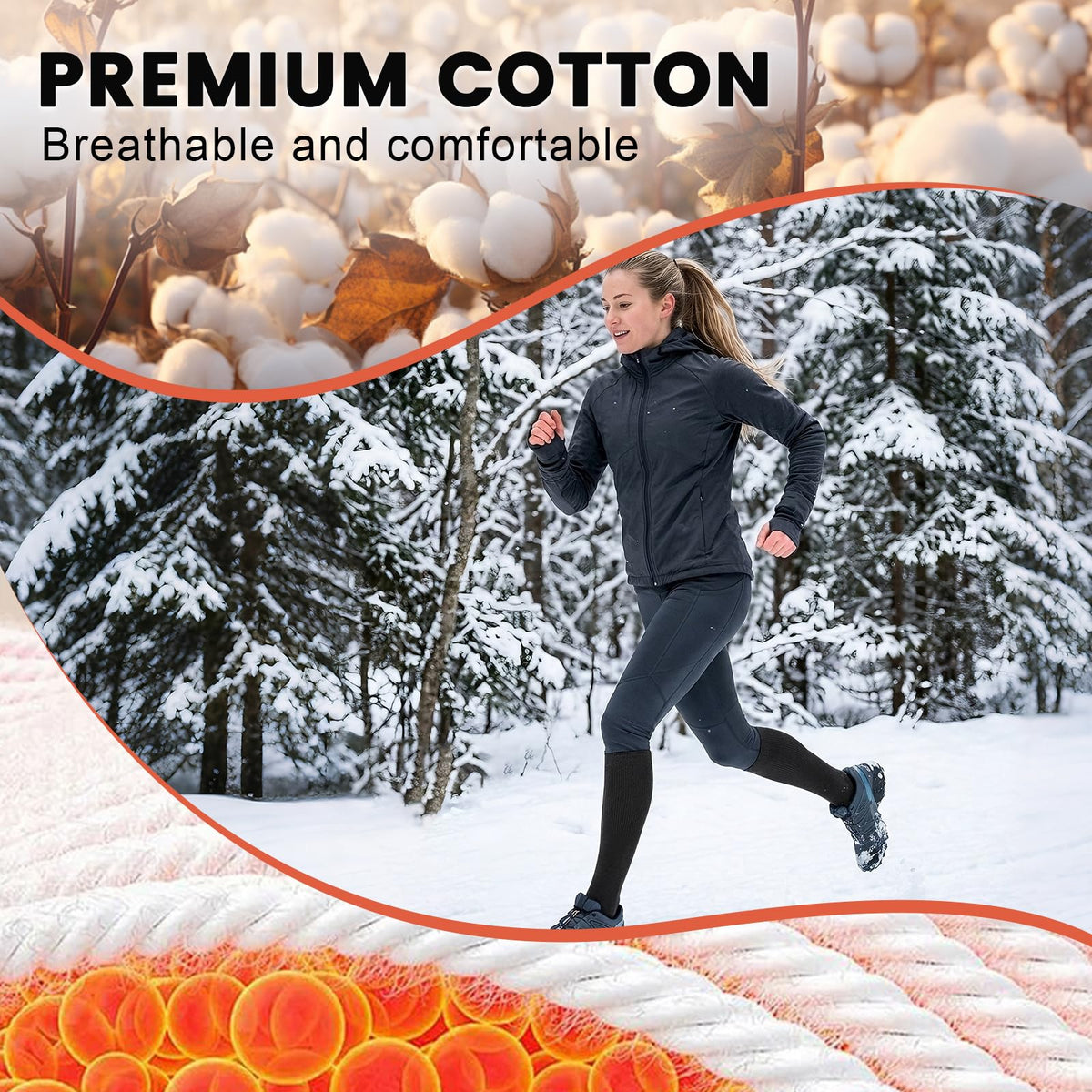 Knee High Socks for Women Boot Black Long Thick Warm Winter Socks Support For Hiking Work(5 Pairs Black) 🍁 All In One Marketplace Canada