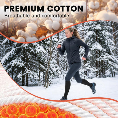 Knee High Socks for Women Boot Black Long Thick Warm Winter Socks Support For Hiking Work(5 Pairs Black) 🍁 All In One Marketplace Canada