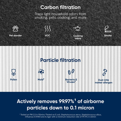 Blueair Replacement Particle + Carbon Filter for Blue Pure 211+ Auto, White (F211PACF106236) 🍁 All In One Marketplace Canada