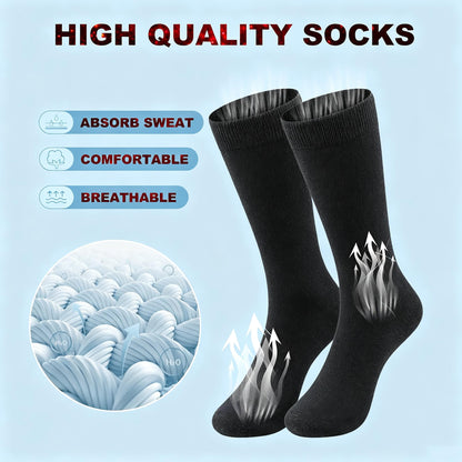 BONANGEL Merino Wool Socks for Men,Mens Thin Wool Socks,Winter Therminal Wool Dress Socks,Black Crew Socks, 6pairs-black, 6-12 🍁 All In One Marketplace Canada