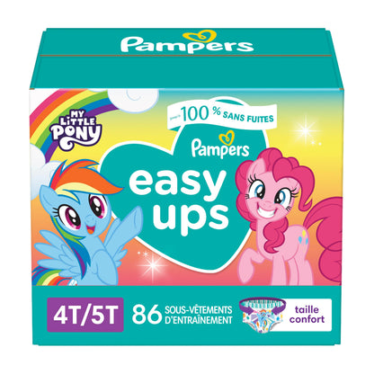 Pampers Easy Ups Training Underwear Girls Size 6 4T5T, 86 Count