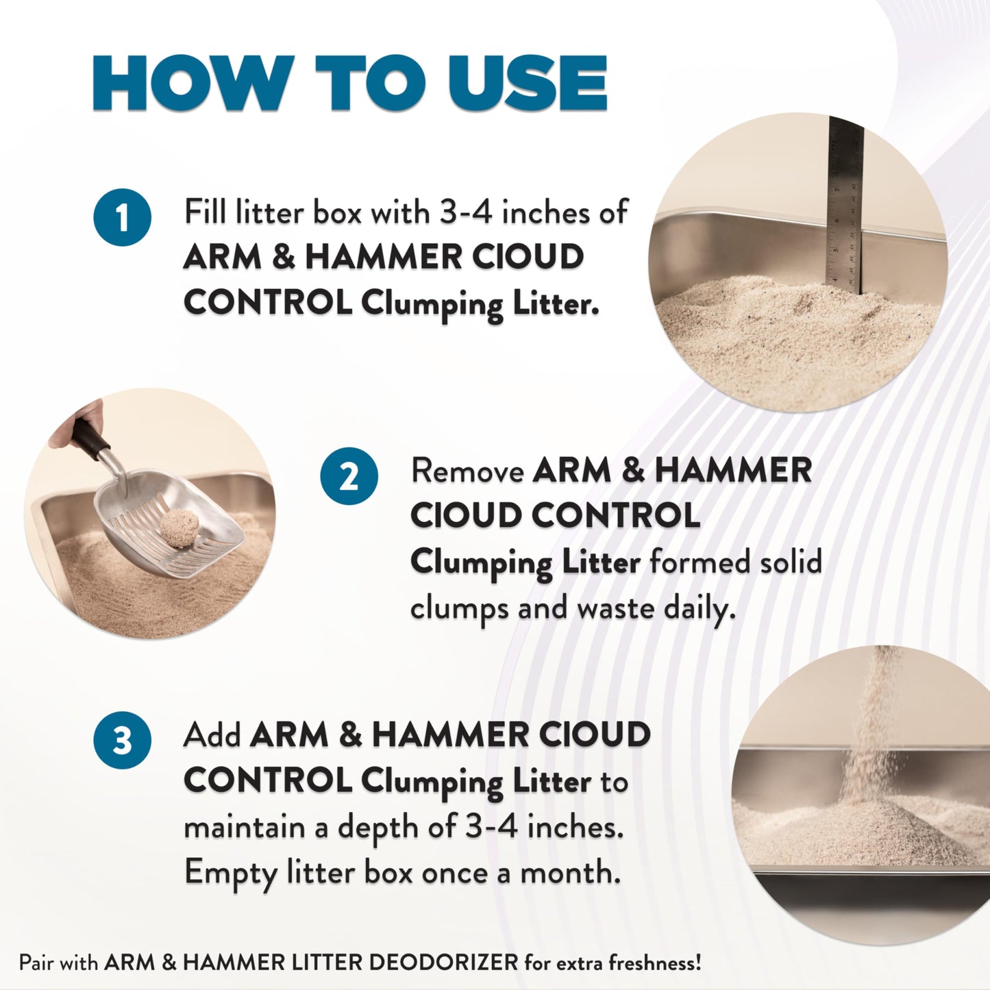 Arm & Hammer Clump & Seal Cloud Control Clay Cat Litter, Multi-Cat, 12.7kg, 7 Days of Odour Control, Dust Free, Clumping Litter (Pack of 1)