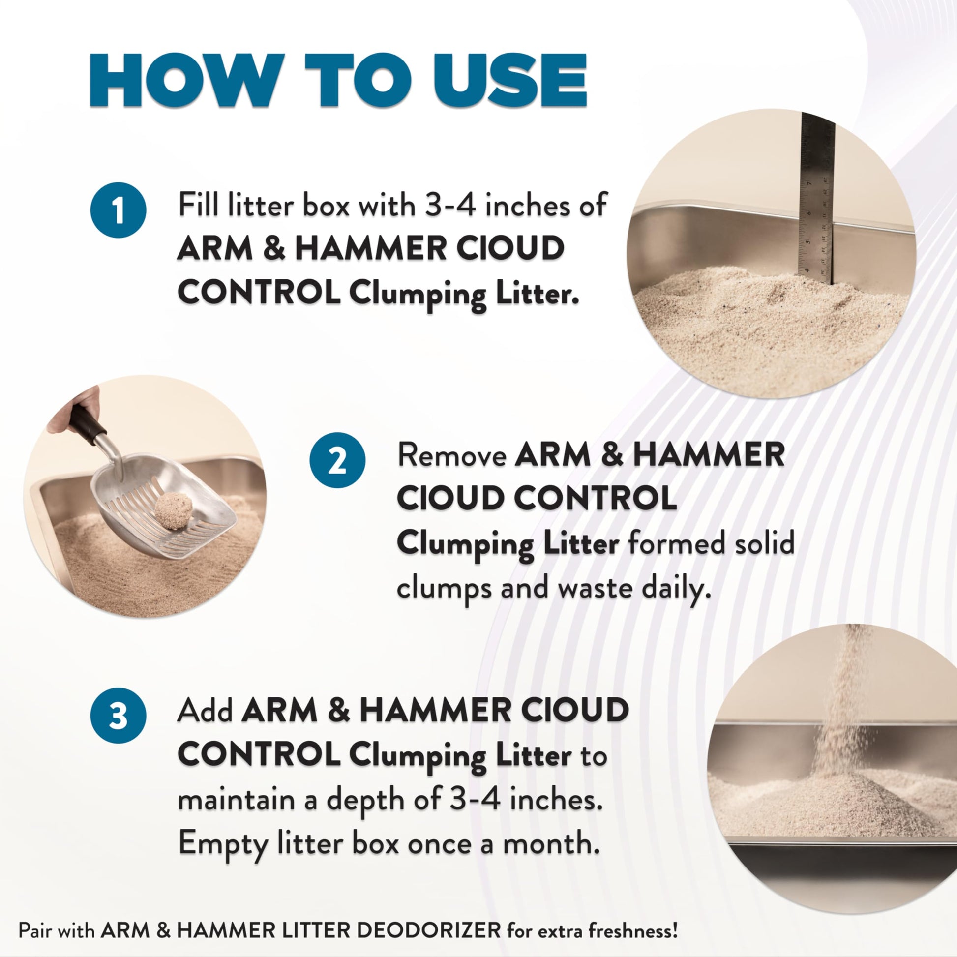 Arm & Hammer Clump & Seal Cloud Control Clay Cat Litter, Multi-Cat, 12.7kg, 7 Days of Odour Control, Dust Free, Clumping Litter (Pack of 1)