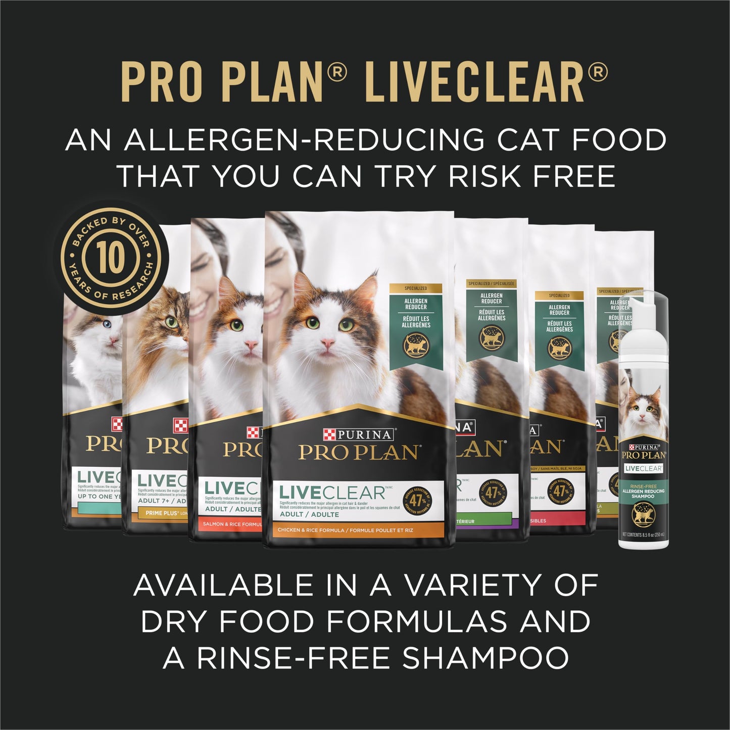 Purina Pro Plan Specialized LiveClear Dry Cat Food, Chicken & Rice - 3.18 kg Bag (1 Pack)