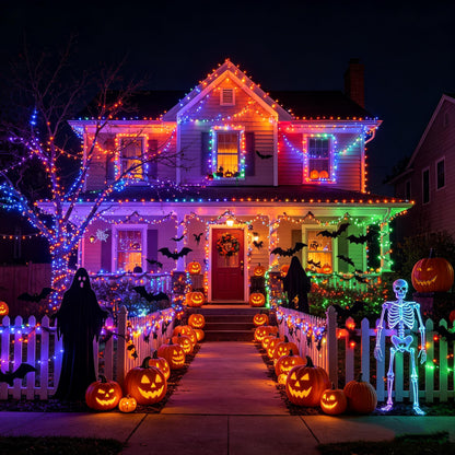 Toodour Halloween Lights RGB String Light, 82ft 200 LED Orange Purple Light 🍁 All In One Marketplace Canada