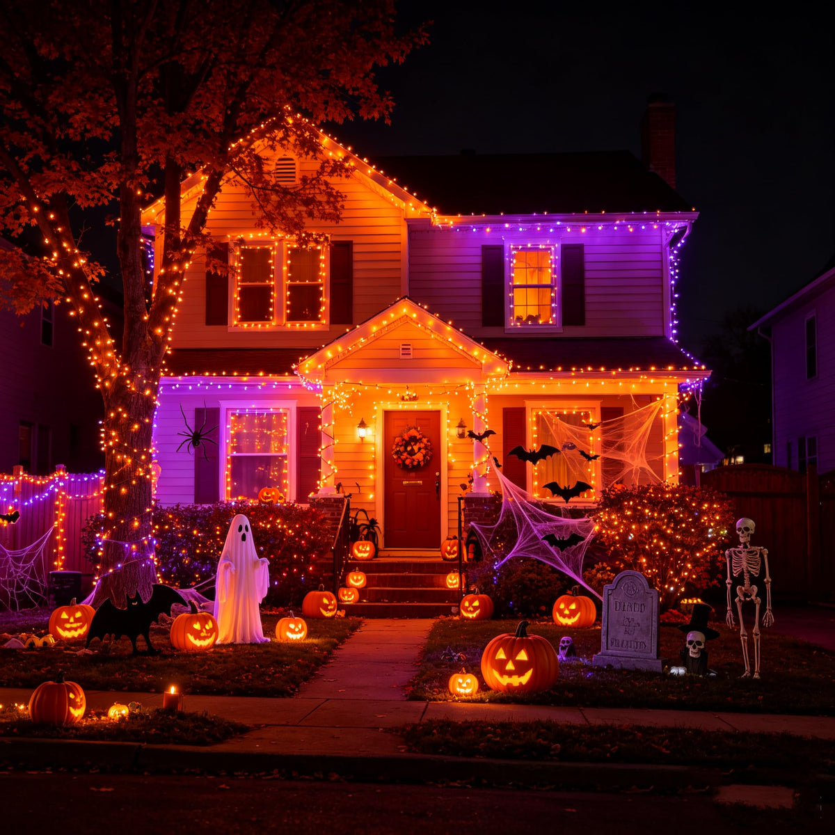 Toodour Orange & Purple Halloween Lights, 82ft Halloween String Lights 🍁 All In One Marketplace Canada