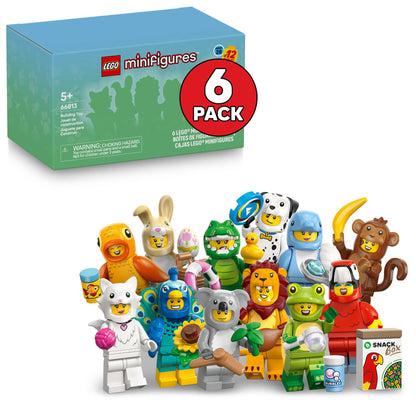 LEGO Minifigures Animal Series 28 6 Pack - Kids Toys in Sealed Mystery Boxes - Animal Themed Figures to Collect - Birthday Party Favors & Gift Idea for Boys & Girls, Ages 5+ - 66813 LEGO