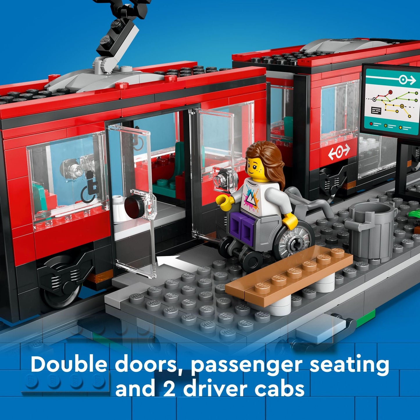 LEGO City Downtown Streetcar and Station Train Set - Kids Toy Train Building Set for Pretend Play & Imagination, Ages 7+ - Gift Ideas for Boys & Girls Birthdays - 60423 LEGO