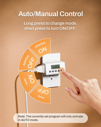 BN-LINK Indoor 24H Programmable Digital Timer Outlet, Slim 1 Outlet, 2 Pack 🍁 All In One Marketplace Canada