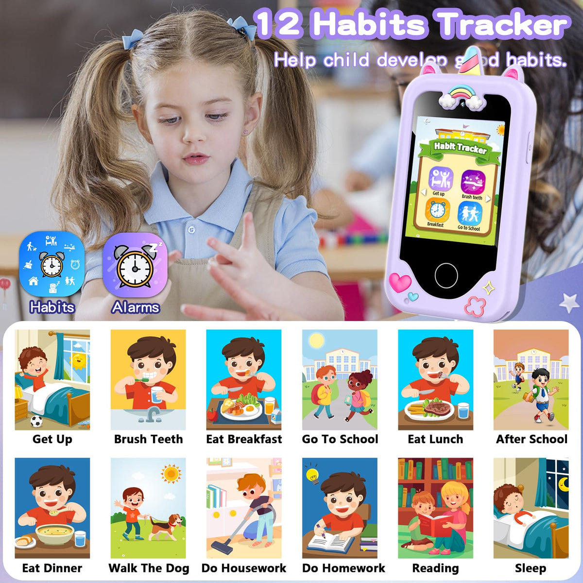 Kids Smart Phone for Girls, Christmas Birthday Gifts for Girls Age 3-10 🍁 All In One Marketplace Canada