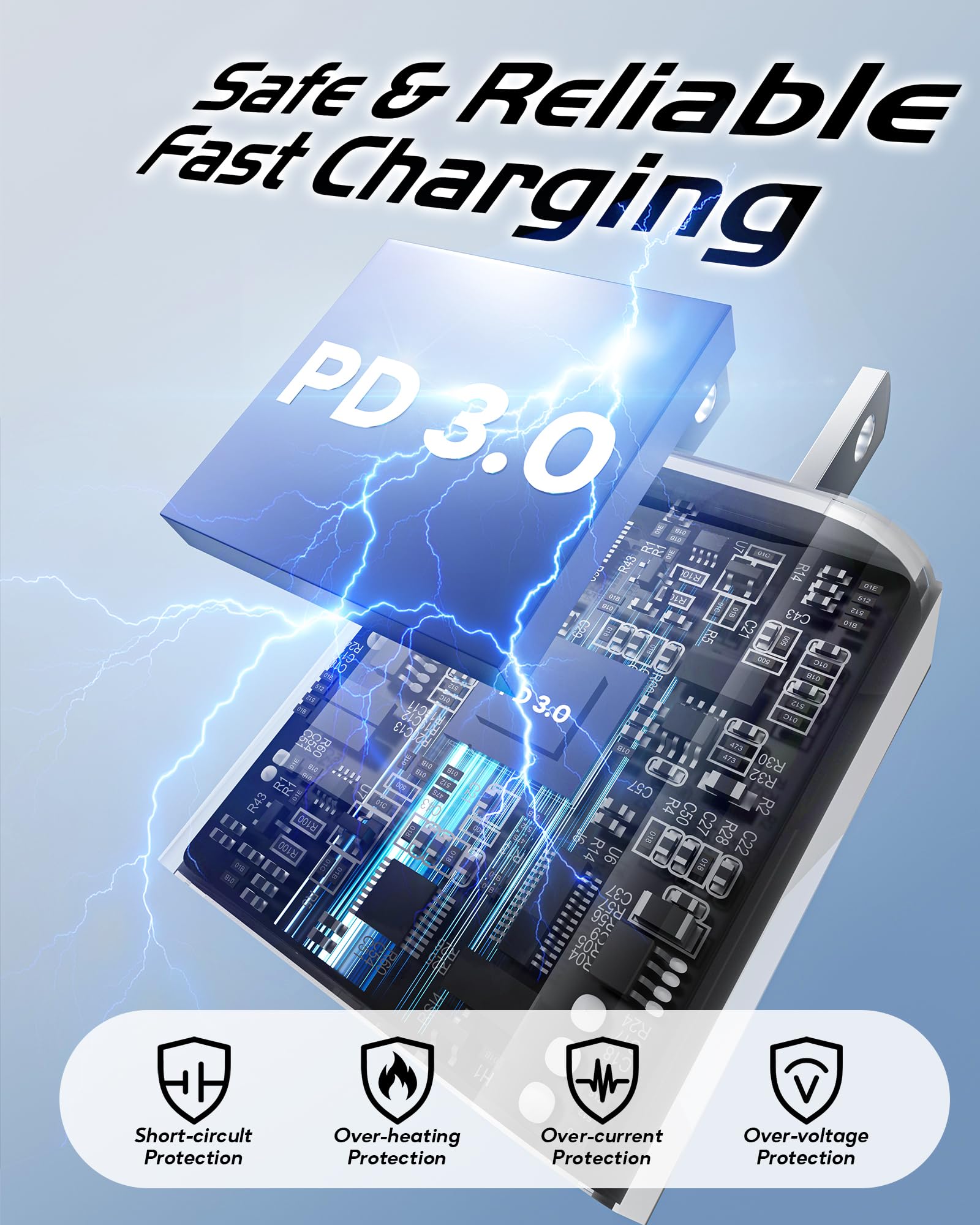 USB C Charger for iPhone 17 16 15, 2 Pack 20W PD 3.0 Type C Charger Fast Charging Block with 6FT USB-C to USBC Cable Compatible with iPhone Air 17 16 15 Pro Max/Pro/Plus Galaxy S25 Ultra and More - Available at All In One Marketplace Canada