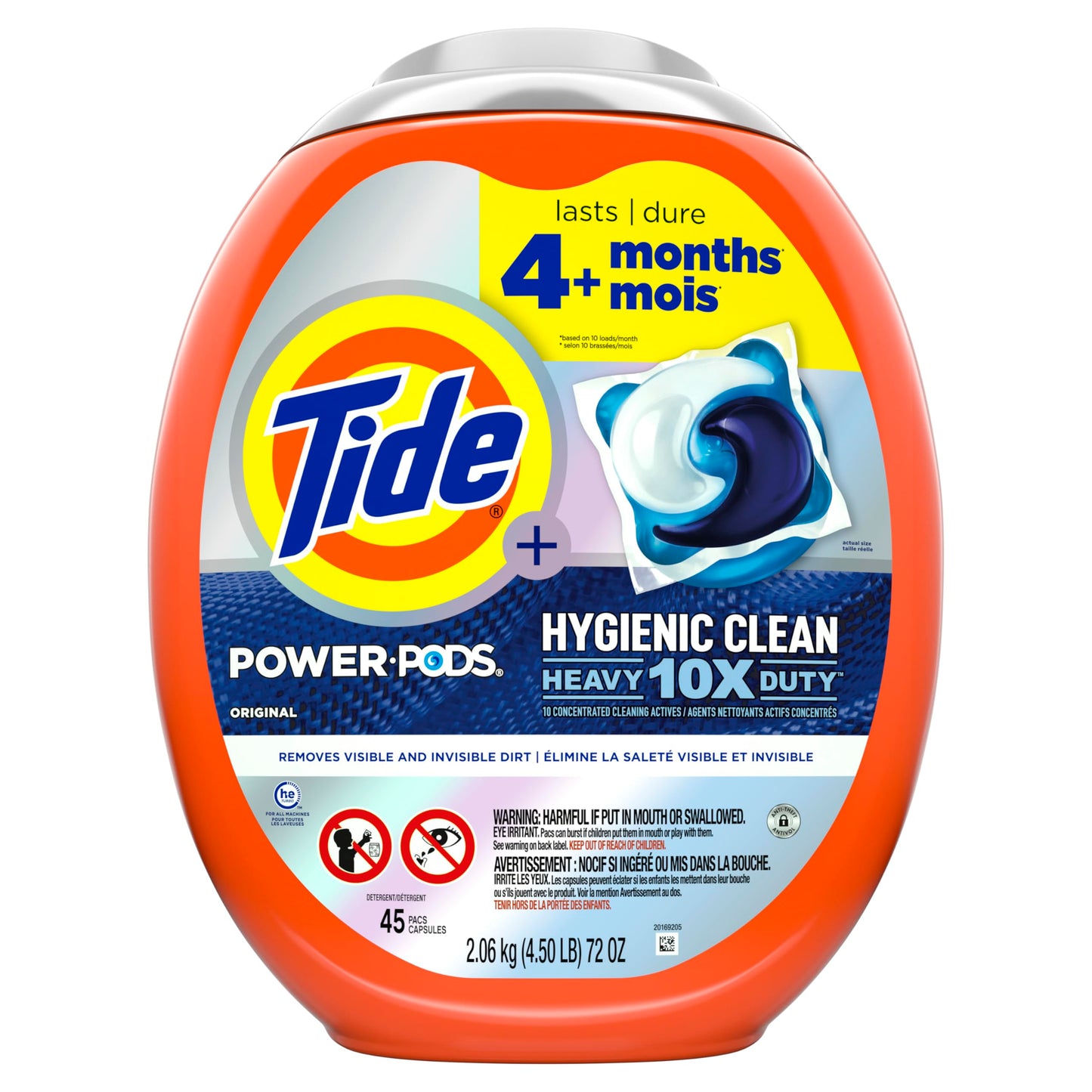 Tide Hygienic Clean Power PODS Laundry Detergent Pacs Original Scent Removes Visible and Invisible Dirt, 45 Count - Available at All In One Marketplace Canada
