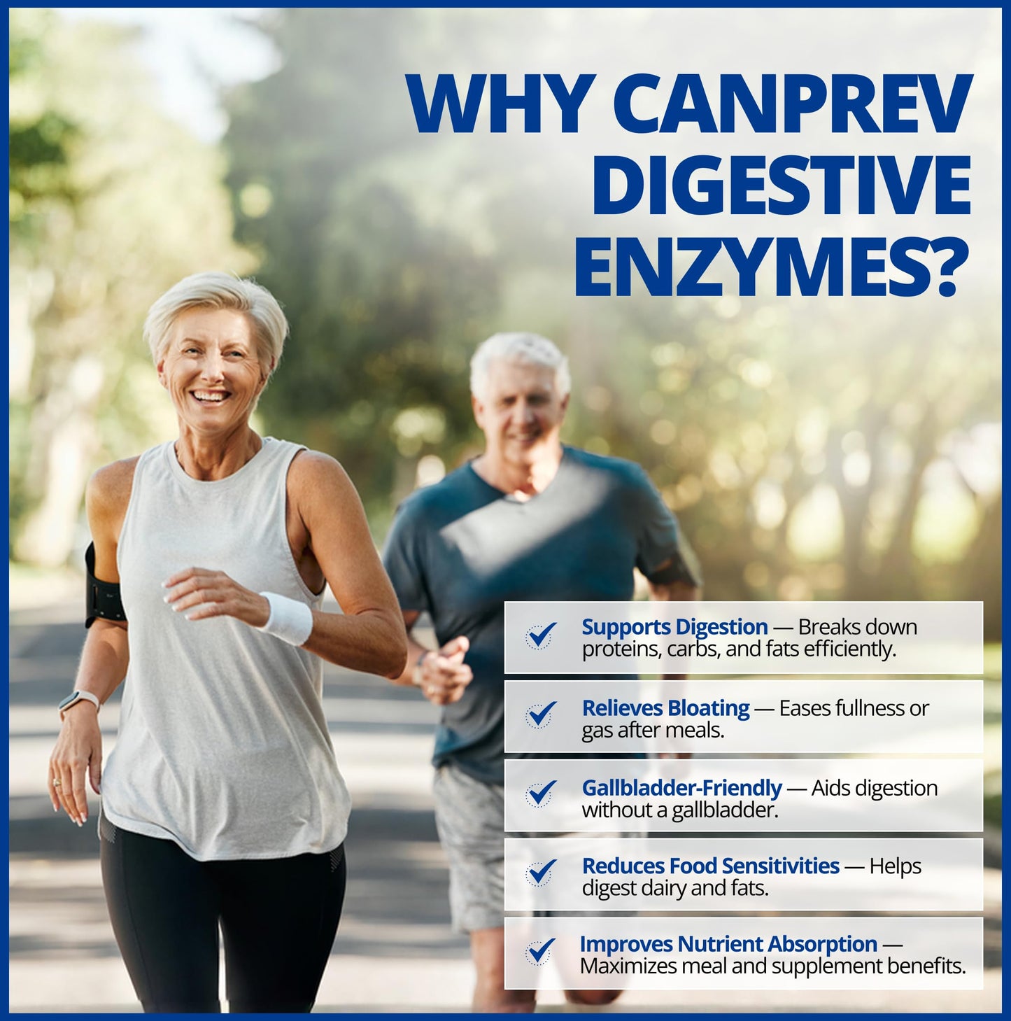 CanPrev - Digestive Enzymes Supplement, 90 Capsules 30-Day Supply - Full Spectrum of 11 Digestive Enzymes for Stomach Gas, Digestion, Indigestion and Bloating Relief - Helps Break Down Proteins - Available at All In One Marketplace Canada