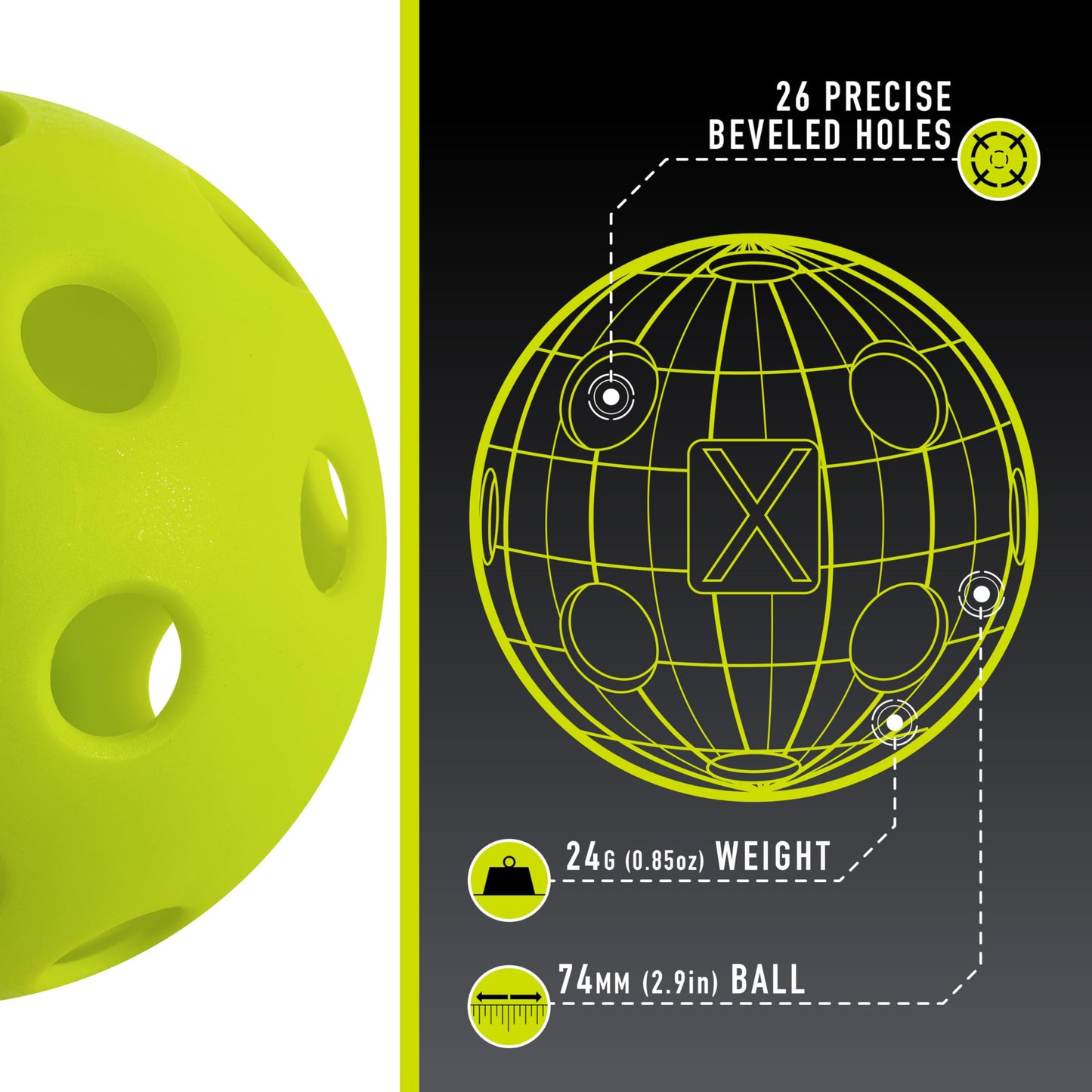 Franklin 52900 X-26 Indoor Pickle Ball 3-Pack Franklin Sports