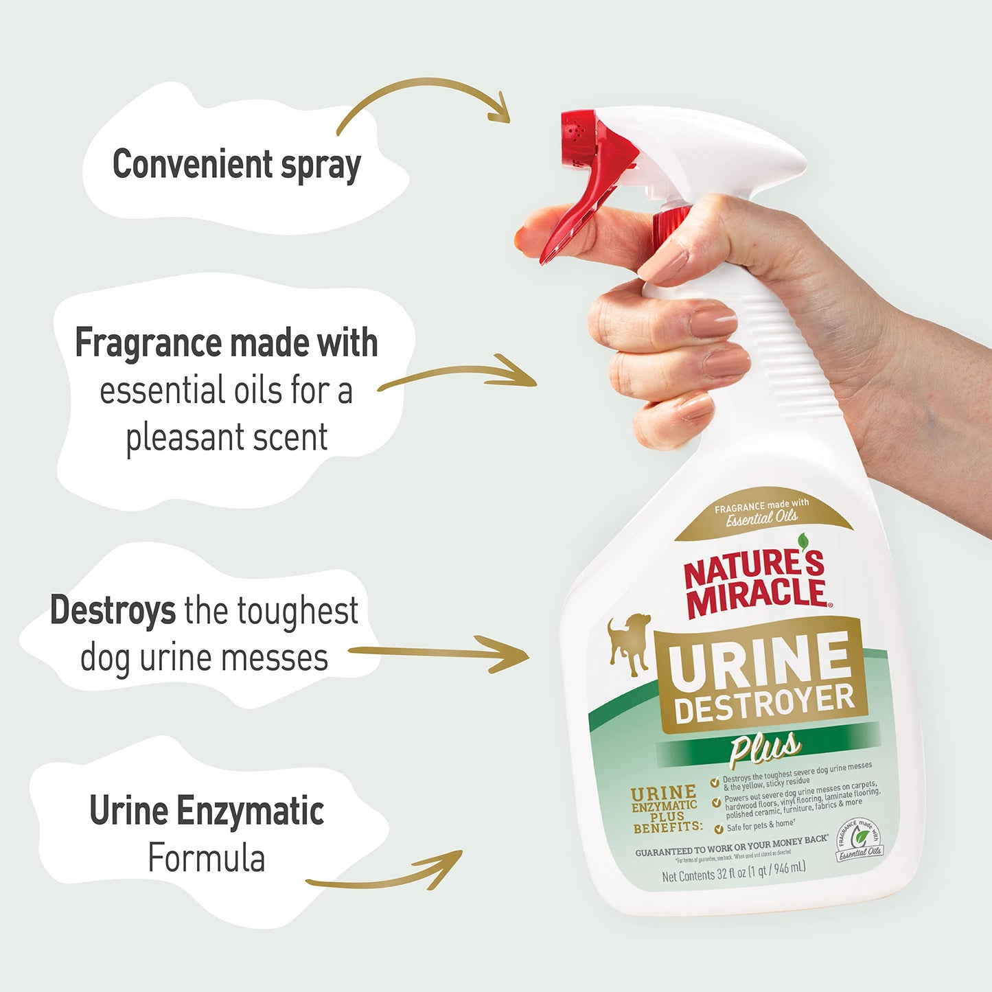 Nature’s Miracle Urine Destroyer Plus Dog, 32 Ounces, Enzymatic Formula, Ready-to-Use 🍁 All In One Marketplace Canada