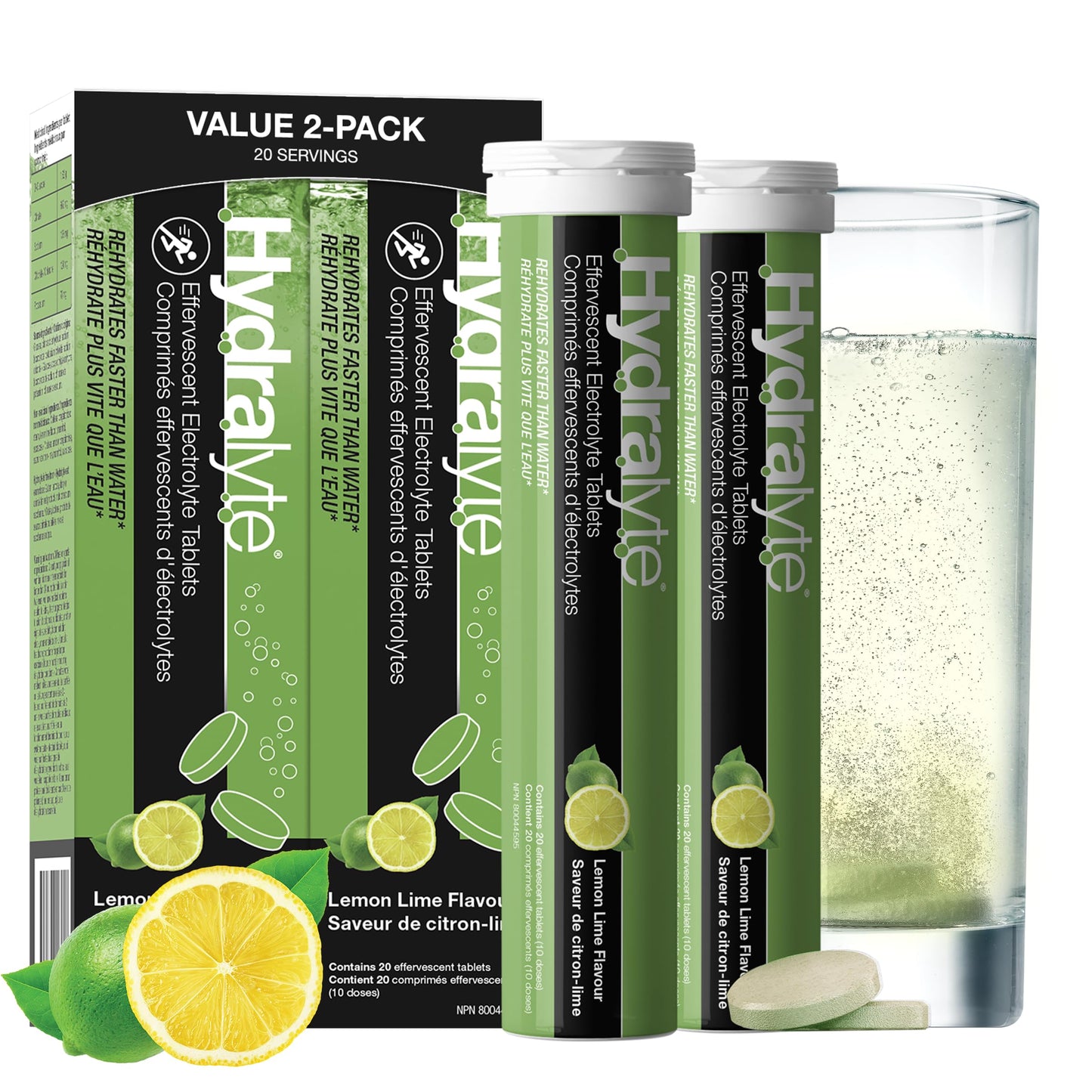 Hydralyte Electrolyte Tablets | Lemon Lime Flavored Electrolytes | Pre-Workout and Post-Workout Hydration Solution to Enhance Performance and Maximize Recovery | (2 Tablets per Serving, 40 Count) Hydralyte