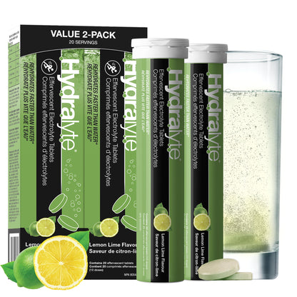 Hydralyte Electrolyte Tablets | Lemon Lime Flavored Electrolytes | Pre-Workout and Post-Workout Hydration Solution to Enhance Performance and Maximize Recovery | (2 Tablets per Serving, 40 Count) Hydralyte