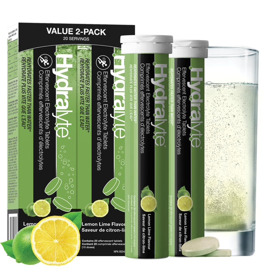 Hydralyte Electrolyte Tablets | Lemon Lime Flavored Electrolytes | Pre-Workout and Post-Workout Hydration Solution to Enhance Performance and Maximize Recovery | (2 Tablets per Serving, 40 Count) Hydralyte